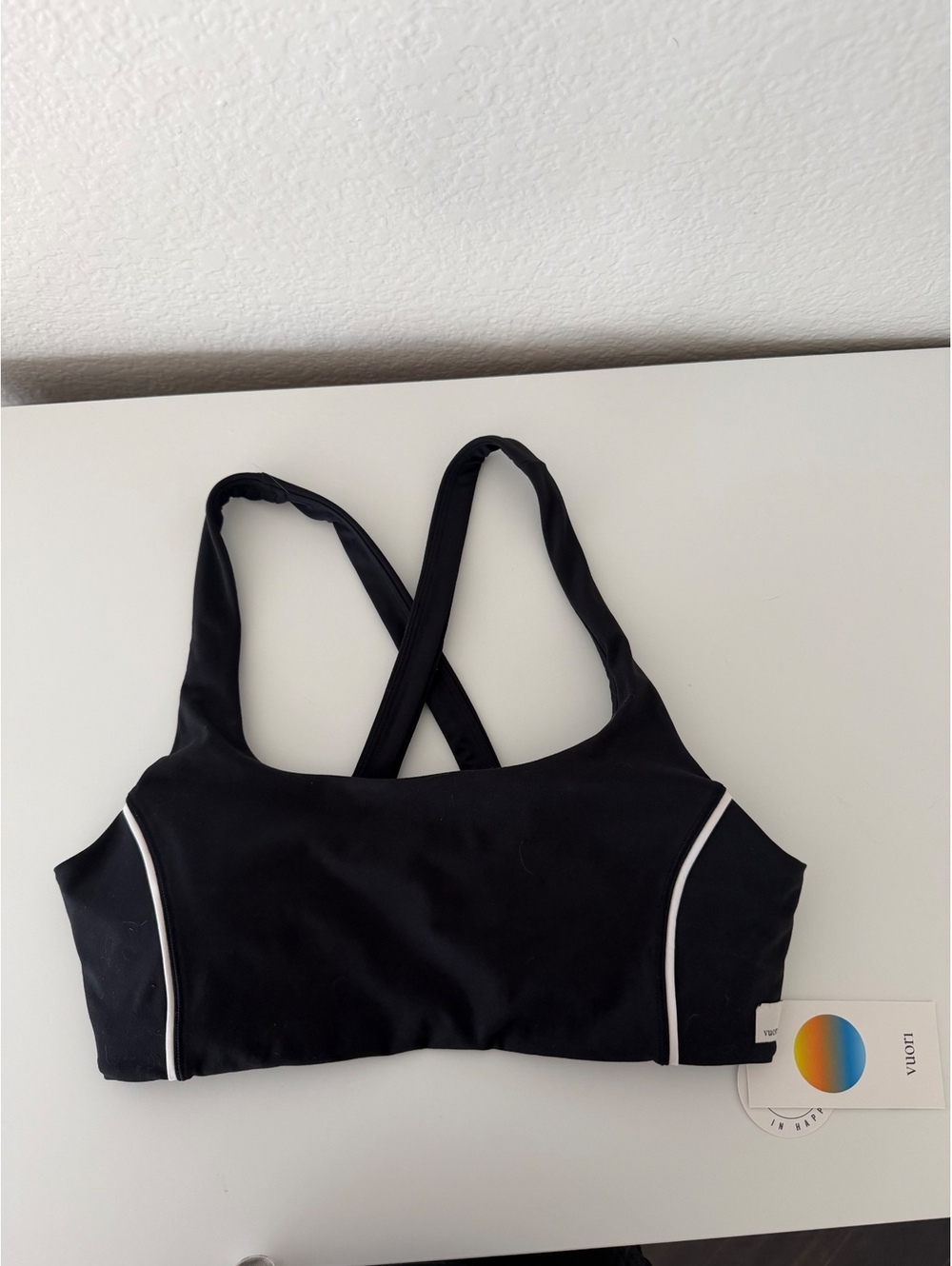 Vuori Daily Piped Bra Black Womens Large athleta lululemon